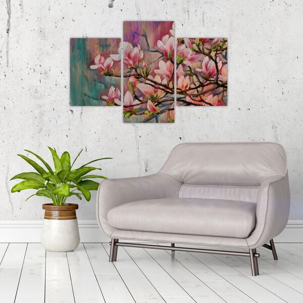 Tablou - Pictură în ulei, Sakura în floare (90x60 cm)