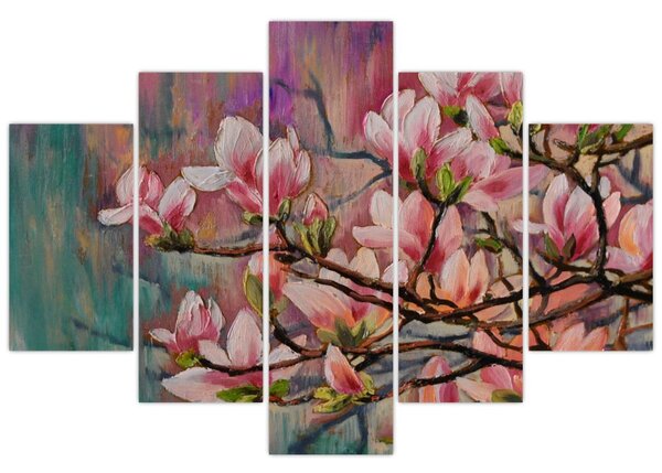 Tablou - Pictură în ulei, Sakura în floare (150x105 cm)