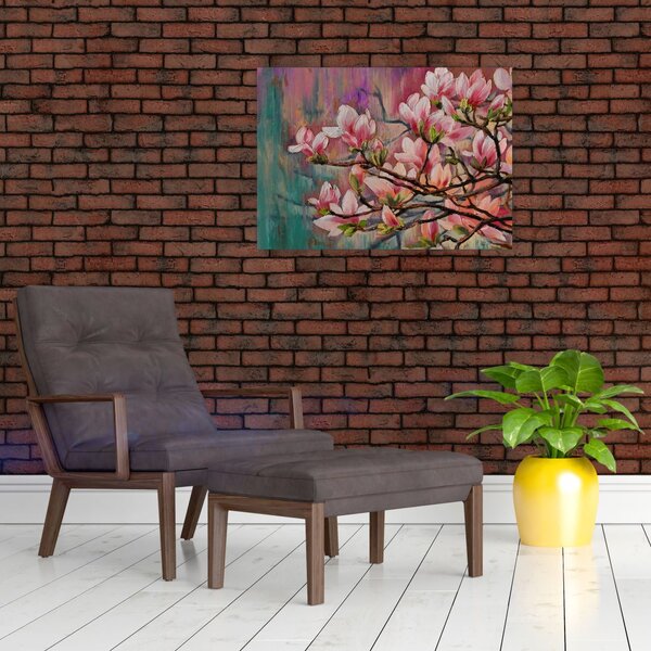 Tablou - Pictură în ulei, Sakura în floare (70x50 cm)