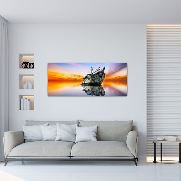 Tablou - Zori peste un naufragiu (120x50 cm)