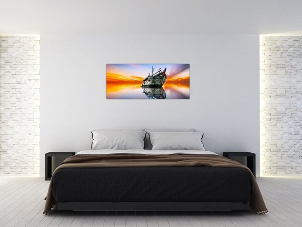 Tablou - Zori peste un naufragiu (120x50 cm)