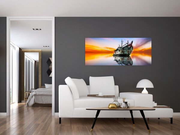 Tablou - Zori peste un naufragiu (120x50 cm)
