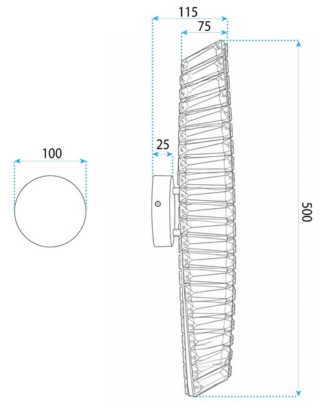 APLICĂ LED DE PERETE APP1951-W 50 cm GOLD