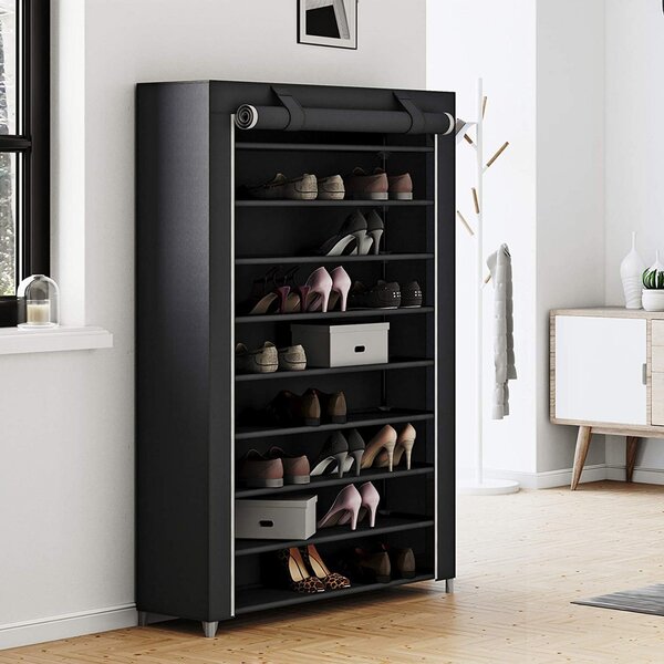 Suport pantofi Model Deandre, Negru, 100x28x162 cm