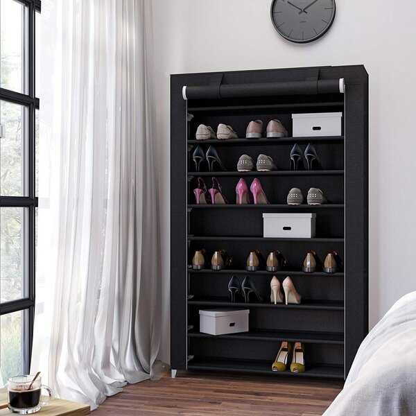 Suport pantofi Model Deandre, Negru, 100x28x162 cm