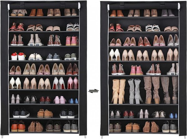 Suport pantofi Model Deandre, Negru, 100x28x162 cm