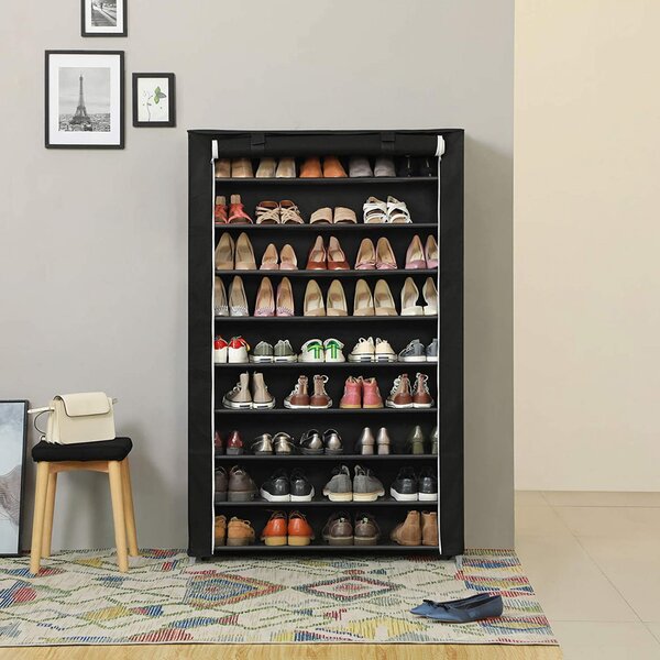 Suport pantofi Model Deandre, Negru, 100x28x162 cm