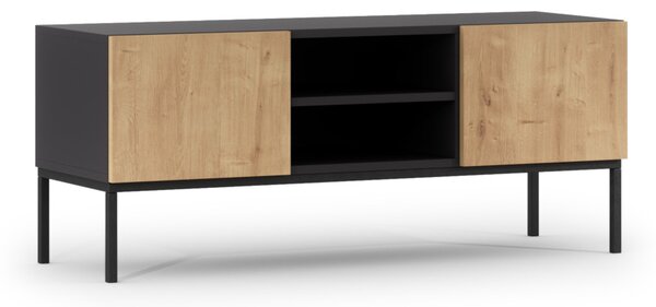 TV stolek LANZZI, 120x50x40, černá/dub artisan