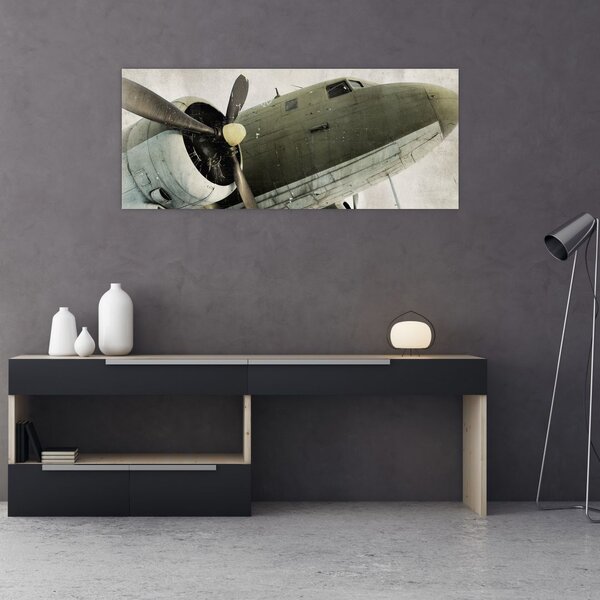 Tablou - Avion vechi cu elice (120x50 cm)