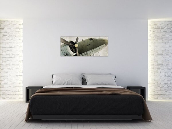 Tablou - Avion vechi cu elice (120x50 cm)