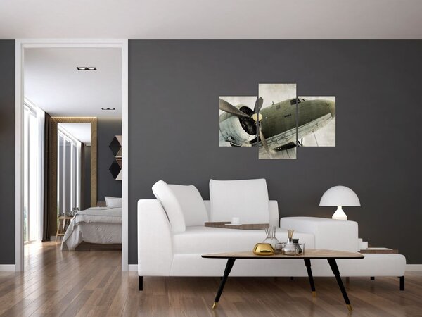 Tablou - Avion vechi cu elice (90x60 cm)