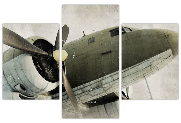 Tablou - Avion vechi cu elice (90x60 cm)