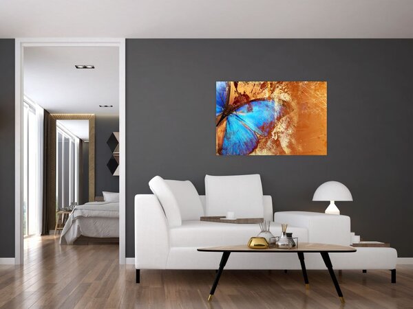 Tablou - Fluture albastru (90x60 cm)