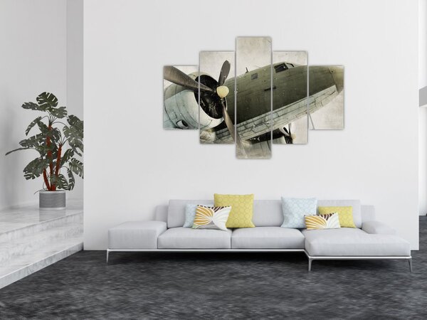 Tablou - Avion vechi cu elice (150x105 cm)