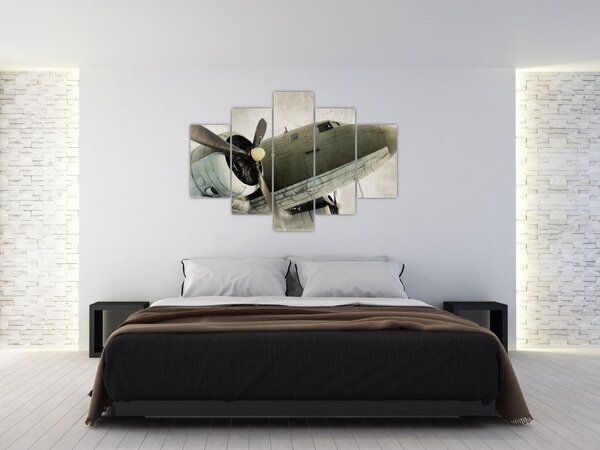 Tablou - Avion vechi cu elice (150x105 cm)