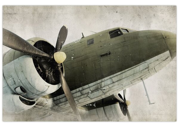 Tablou - Avion vechi cu elice (90x60 cm)