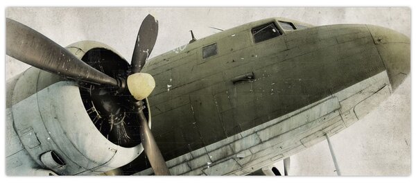 Tablou - Avion vechi cu elice (120x50 cm)