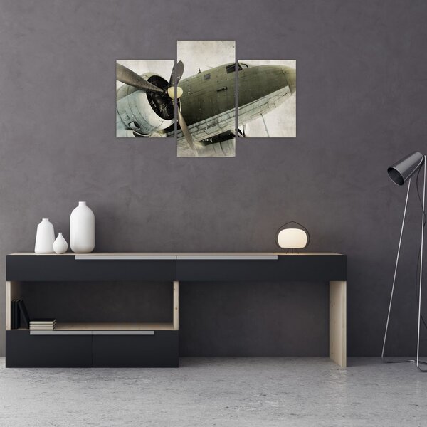 Tablou - Avion vechi cu elice (90x60 cm)