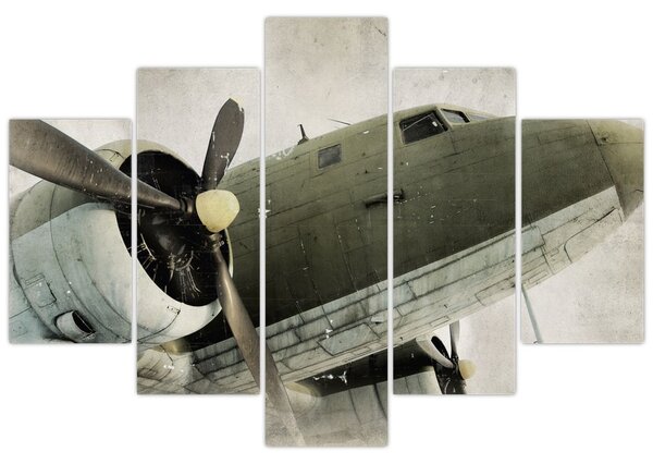 Tablou - Avion vechi cu elice (150x105 cm)