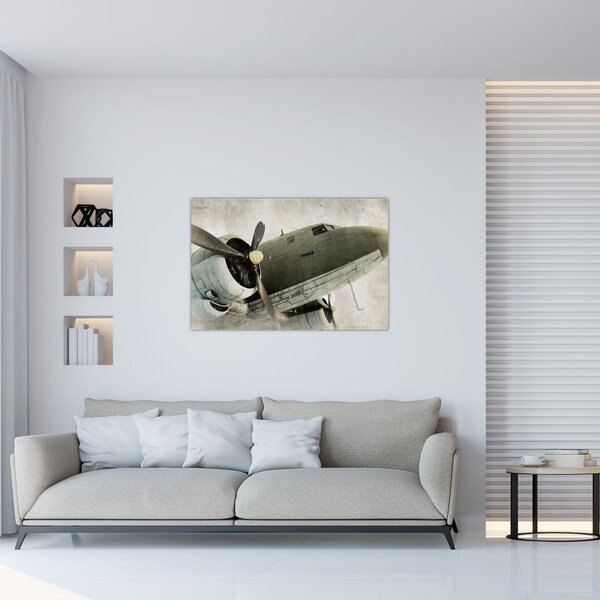 Tablou - Avion vechi cu elice (90x60 cm)