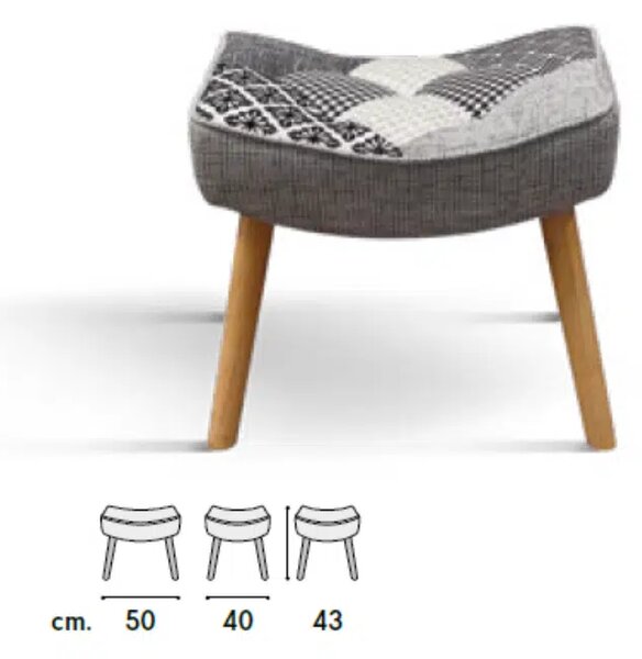 Fotoliu Patchwork, structura metalica, tesatura multicolora - NEGRU