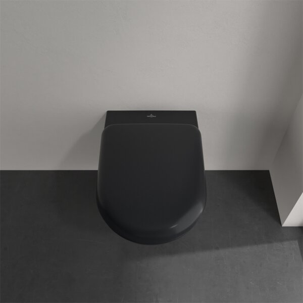 Vas wc suspendat, Villeroy & Boch, Antao, rimless, cu TwistFlush, pure black