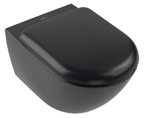 Vas wc suspendat, Villeroy & Boch, Antao, rimless, cu TwistFlush, pure black