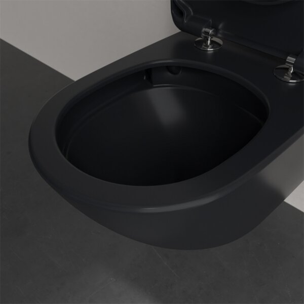 Vas wc suspendat, Villeroy & Boch, Antao, rimless, cu TwistFlush, pure black