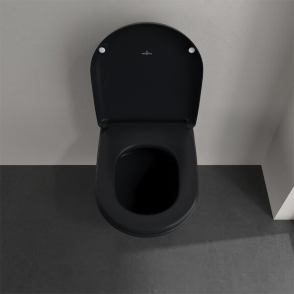 Vas wc suspendat, Villeroy & Boch, Antao, rimless, cu TwistFlush, pure black
