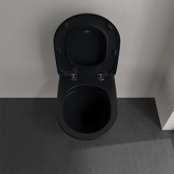 Vas wc suspendat, Villeroy & Boch, Antao, rimless, cu TwistFlush, pure black