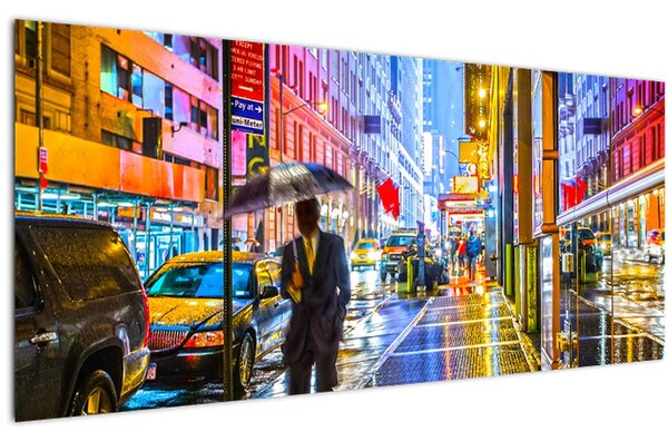 Tablou - Oraș în lumina neoanelor (120x50 cm)