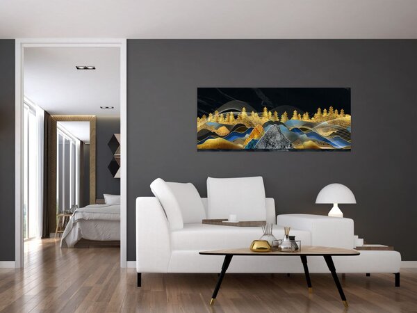 Tablou - Munții aurii (120x50 cm)