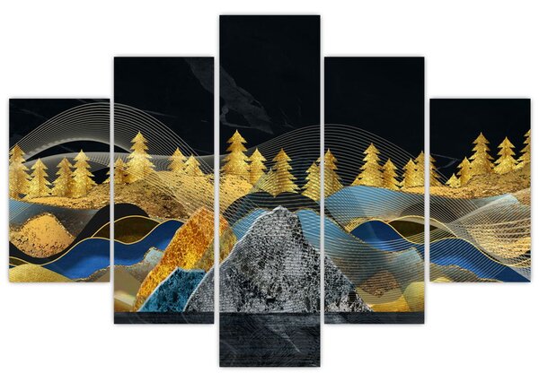 Tablou - Munții aurii (150x105 cm)
