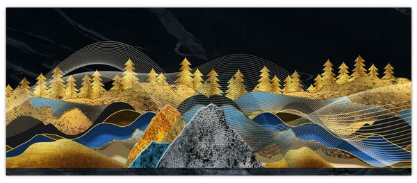 Tablou - Munții aurii (120x50 cm)