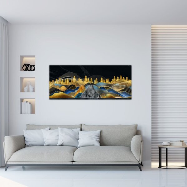 Tablou - Munții aurii (120x50 cm)