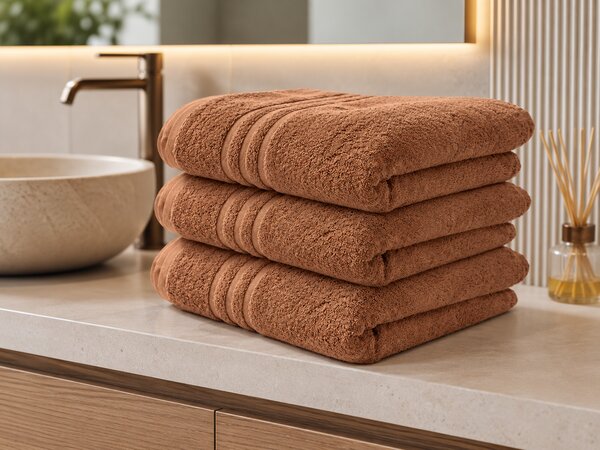 Prosop de baie Classic 70 x 140 cm maro, 100% bumbac
