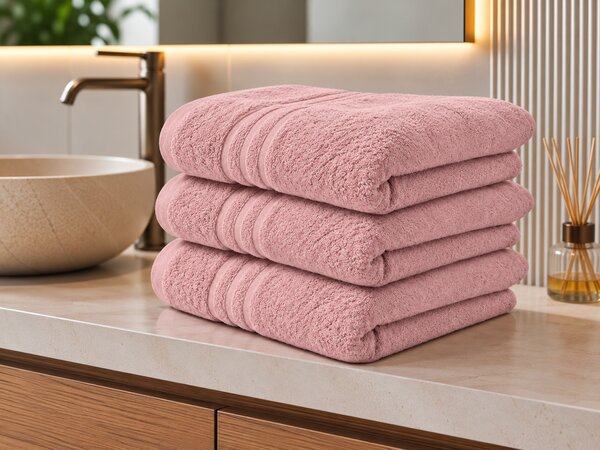 Prosop de baie CLASSIC COLOR 70 x 140 cm roz antic, 100% bumbac