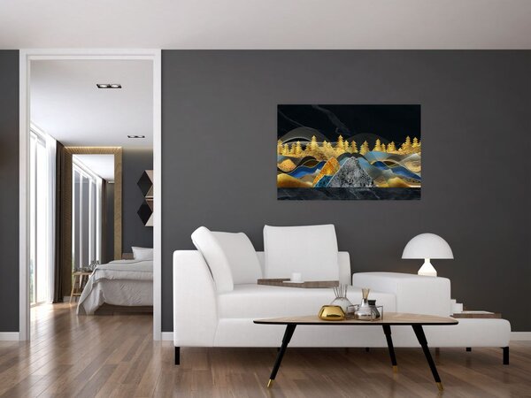 Tablou - Munții aurii (90x60 cm)