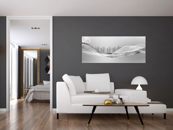 Tablou - Peisaj argintiu (120x50 cm)