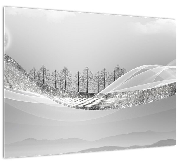 Tablou - Peisaj argintiu (70x50 cm)