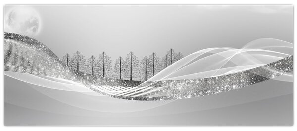 Tablou - Peisaj argintiu (120x50 cm)