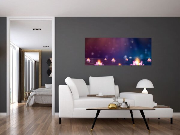 Tablou - Nuferi magici (120x50 cm)