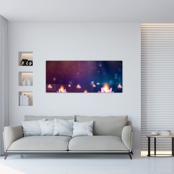 Tablou - Nuferi magici (120x50 cm)