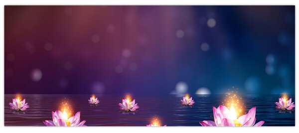 Tablou - Nuferi magici (120x50 cm)