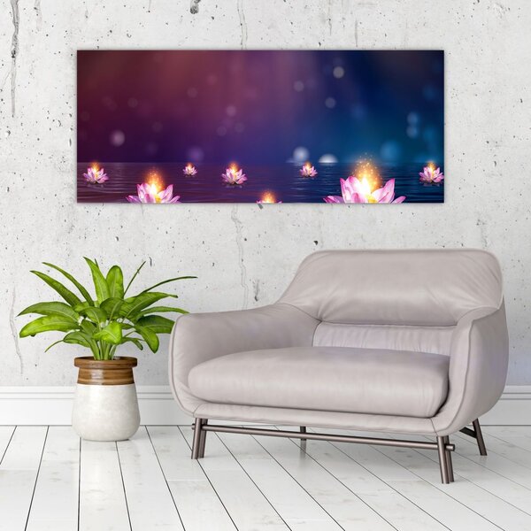 Tablou - Nuferi magici (120x50 cm)