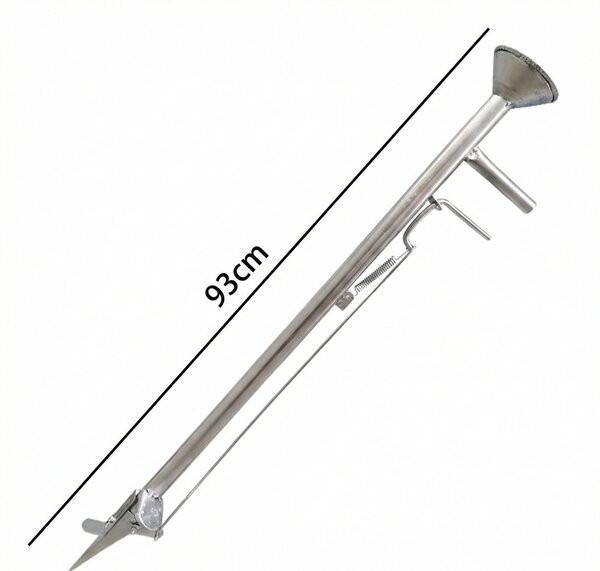 Plantator manual din metal, cu pâlnie și cioc cu manetă, pentru semințe și bulbi
