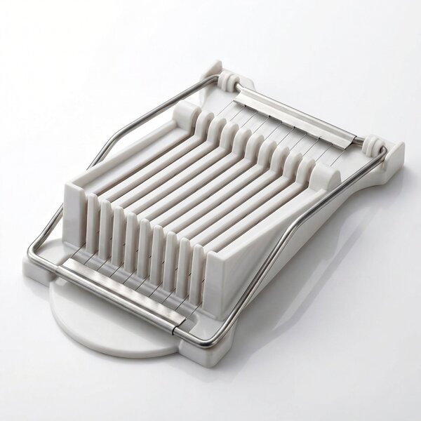 Feliator manual cu fire metalice, alb, pentru șuncă și brânză