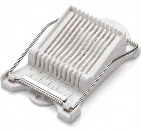 Feliator manual cu fire metalice, alb, pentru șuncă și brânză