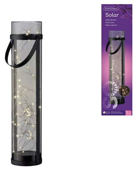 Lampa solara LANTERN GREY 46 cm gri