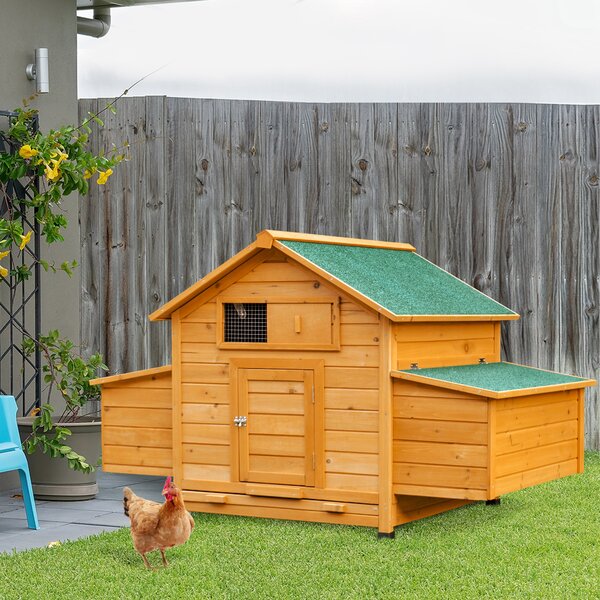 PawHut Cotet Cusca pentru Gaini Impermeabil de Gradina in Lemn 150x100x96.5 cm | Aosom Romania